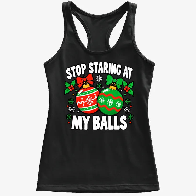 Stop Staring at My Balls-Women's Tank Top-Midnight