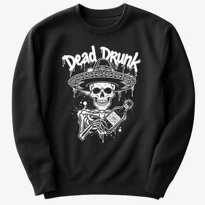 Dead Drunk Skeleton Fiesta-Sweater-Black