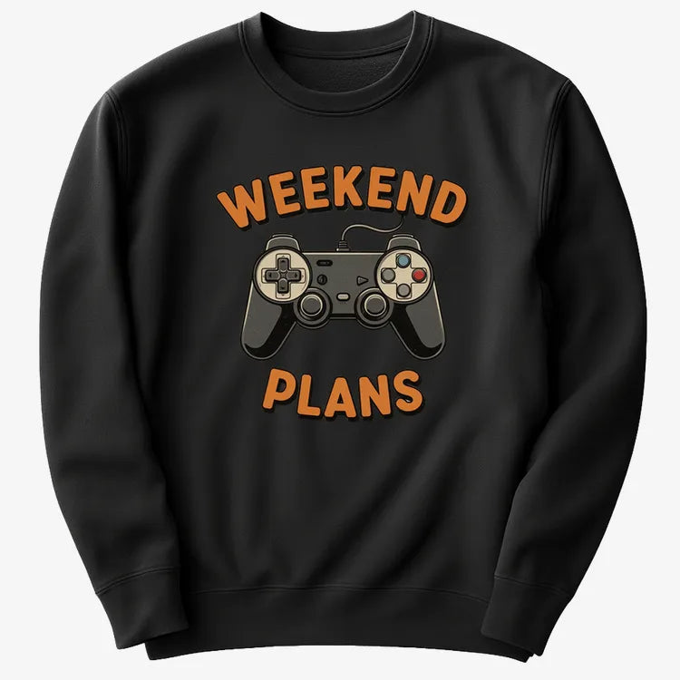 Weekend Plans Gaming Controller-Sweater-Black