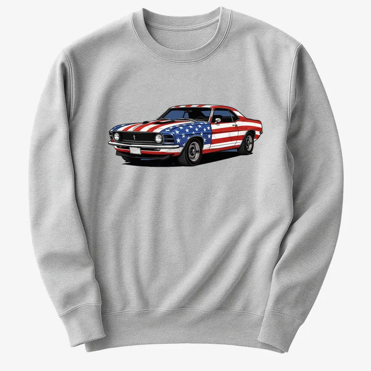 American Muscle Car Pride-Sweater-Gray Heather