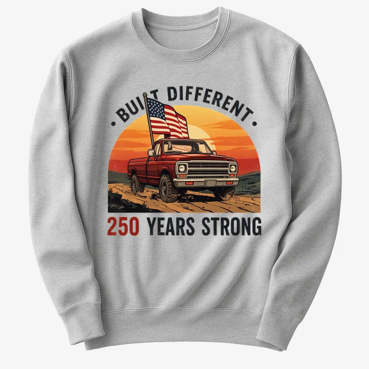 Built Different: 250 Years Strong-Sweater-Gray Heather