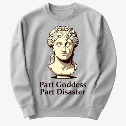 Goddess Meets Disaster Tee-Sweater-Gray Heather