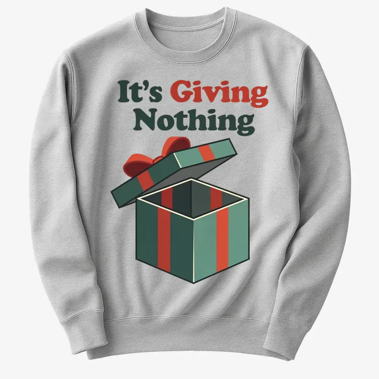 It's Giving Nothing Tee-Sweater-Gray Heather