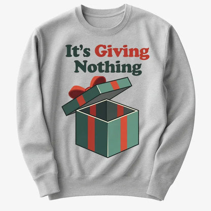 It's Giving Nothing Tee-Sweater-Gray Heather