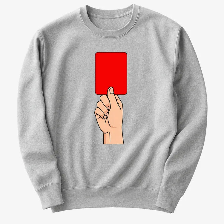 Red Card Statement-Sweater-Gray Heather