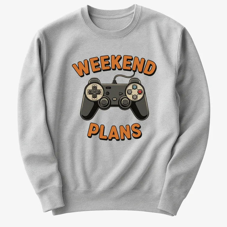 Weekend Plans Gaming Controller-Sweater-Gray Heather