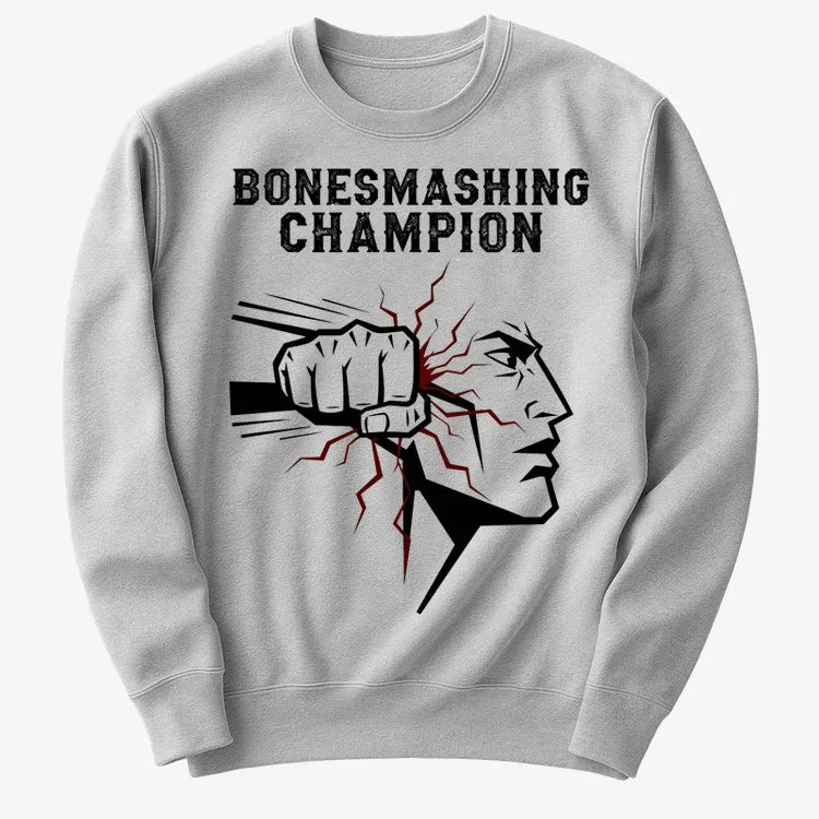 Bone-Smashing Champion Tee-Sweater-Gray Heather