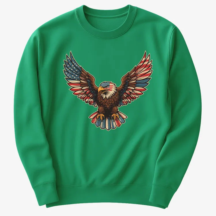 Patriotic Soaring Eagle-Sweater-Green
