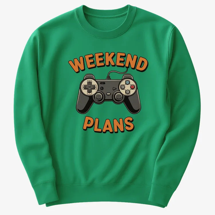 Weekend Plans Gaming Controller-Sweater-Green