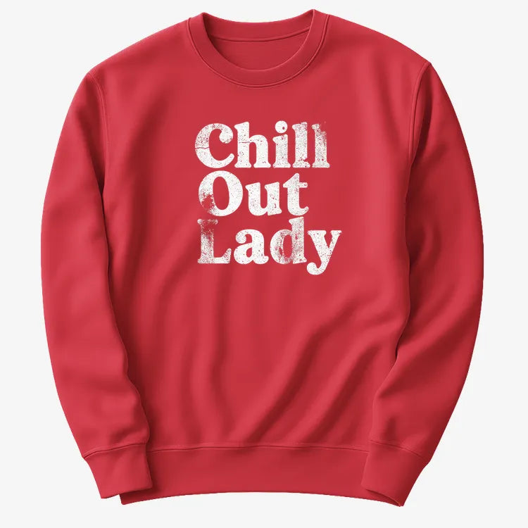 Chill Out Lady Tee-Sweater-Red