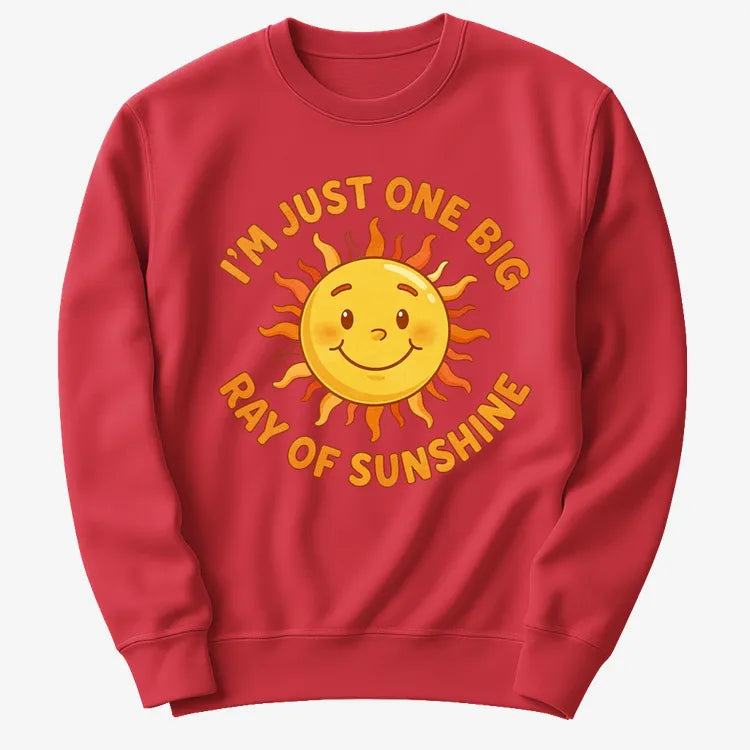 I'm Just One Big Ray of Sunshine-Sweater-Red
