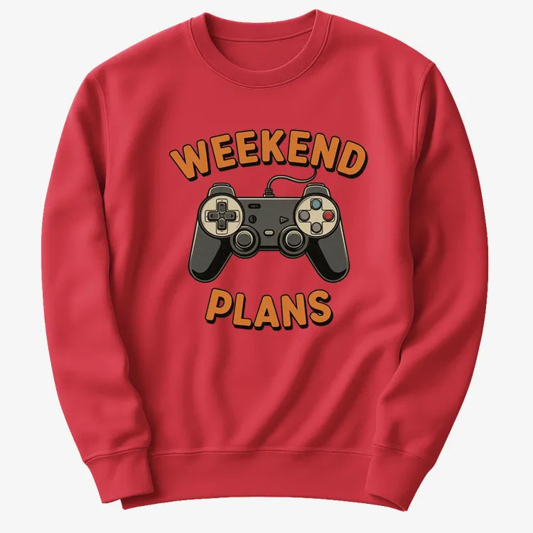Weekend Plans Gaming Controller-Sweater-Red