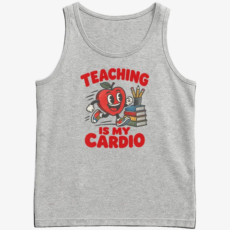 Teaching Is My Cardio-Men's Tank Top-Gray Heather