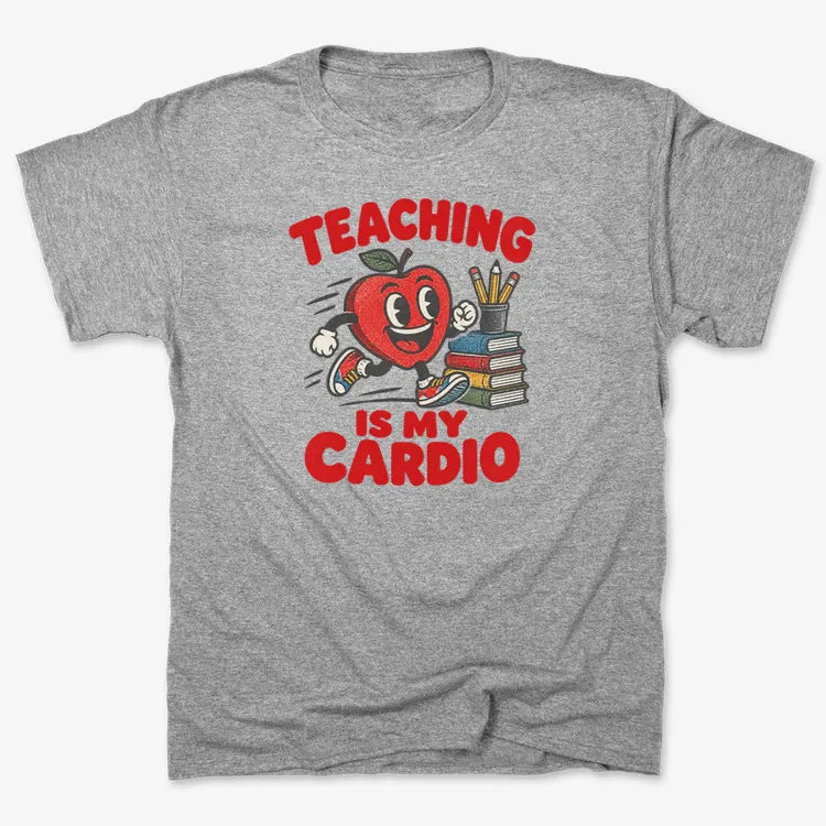 Teaching Is My Cardio-Unisex Heavyweight T-Shirt-Heather Gray