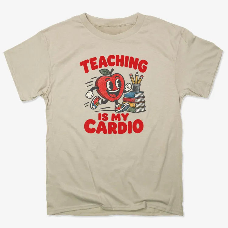 Teaching Is My Cardio-Unisex Heavyweight T-Shirt-Sand