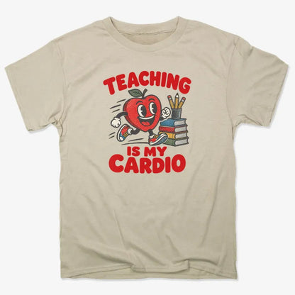 Teaching Is My Cardio-Unisex Heavyweight T-Shirt-Sand