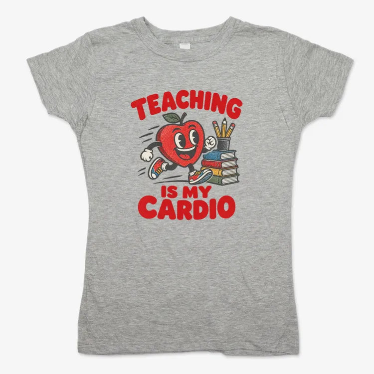 Teaching Is My Cardio-Women's T-Shirt-Gray Granite