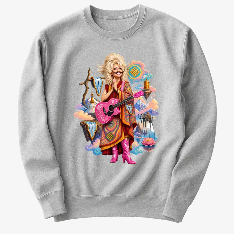 The Persistence of Dali-dolly-dalai-Sweatshirt-Gray Heather
