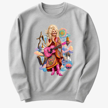 The Persistence of Dali-dolly-dalai-Sweatshirt-Gray Heather