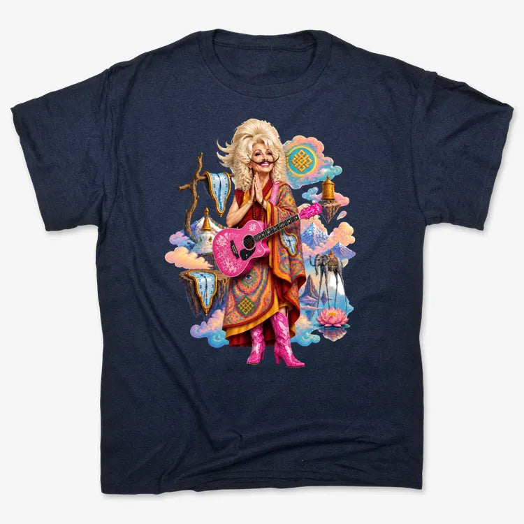 The Persistence of Dali-dolly-dalai-Unisex Heavyweight T-Shirt-Navy Blue