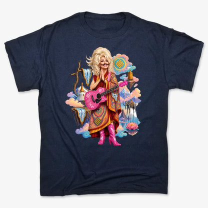 The Persistence of Dali-dolly-dalai-Unisex Heavyweight T-Shirt-Navy Blue