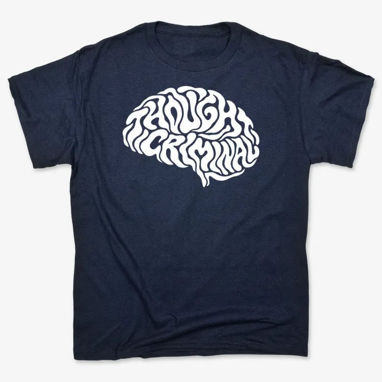Thought Criminal-Unisex Heavyweight T-Shirt-Navy Blue