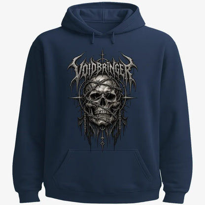 Thrash Legends Skull Battle Jacket Tee-Hoodie-Navy Blue