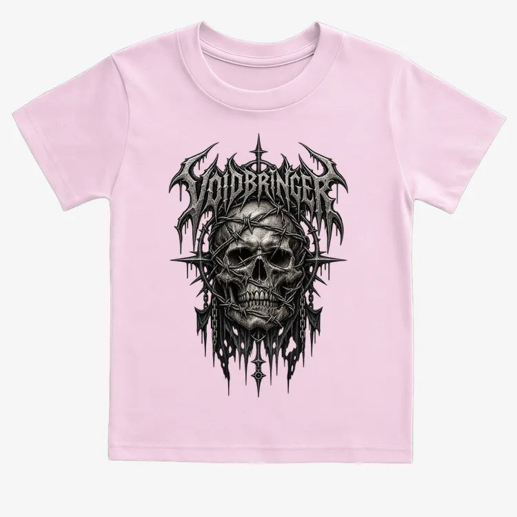 Thrash Legends Skull Battle Jacket Tee-Kids T-Shirt-Pink