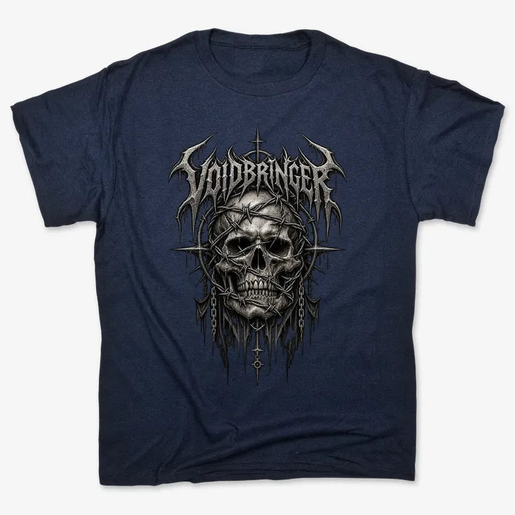 Thrash Legends Skull Battle Jacket Tee-Men's T-Shirt-Navy Blue