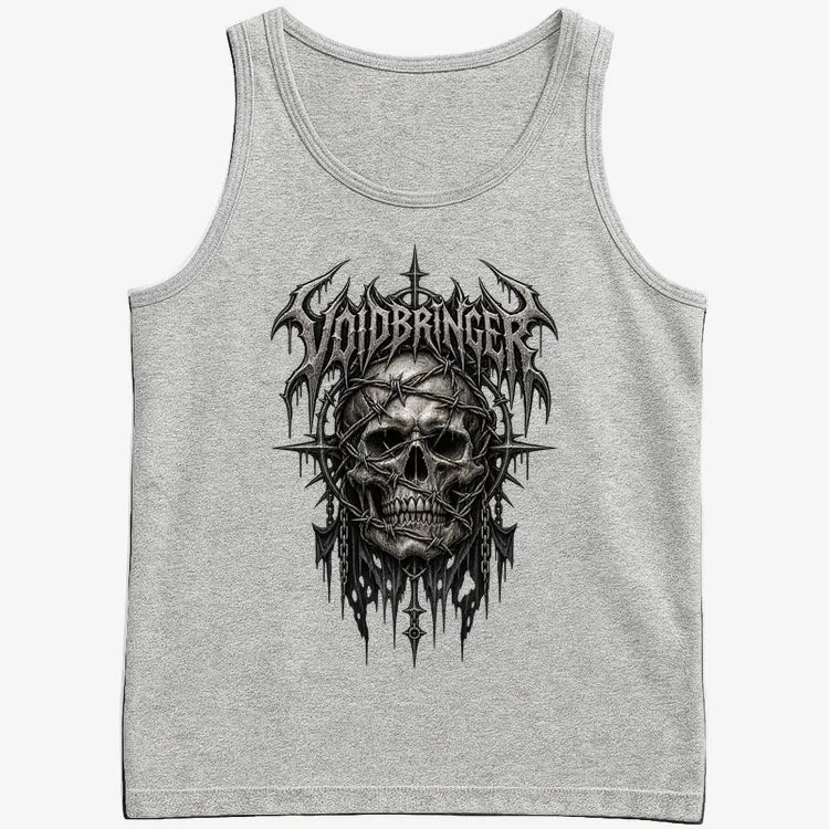 Thrash Legends Skull Battle Jacket Tee-Men's Tank Top-Gray Heather