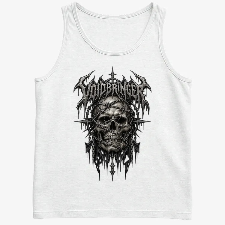 Thrash Legends Skull Battle Jacket Tee-Men's Tank Top-White