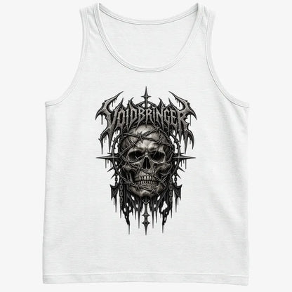 Thrash Legends Skull Battle Jacket Tee-Men's Tank Top-White