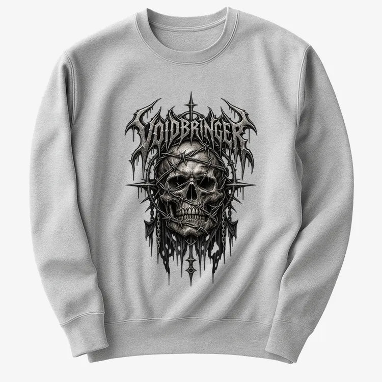 Thrash Legends Skull Battle Jacket Tee-Sweater-Gray Heather