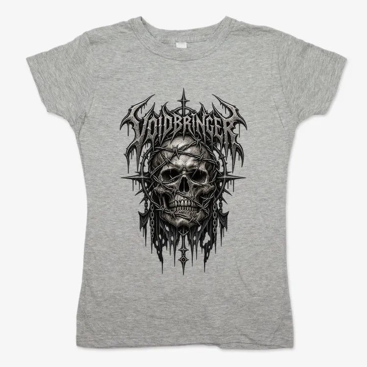 Thrash Legends Skull Battle Jacket Tee-Women's T-Shirt-Gray Granite