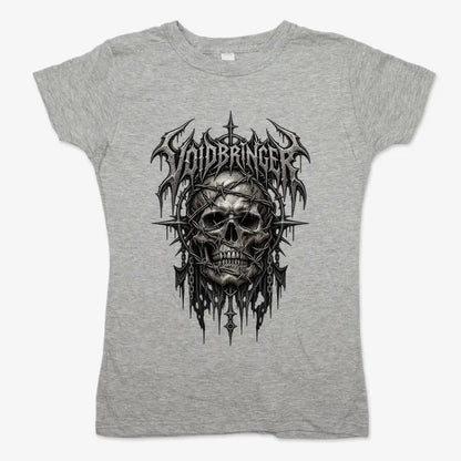Thrash Legends Skull Battle Jacket Tee-Women's T-Shirt-Gray Granite