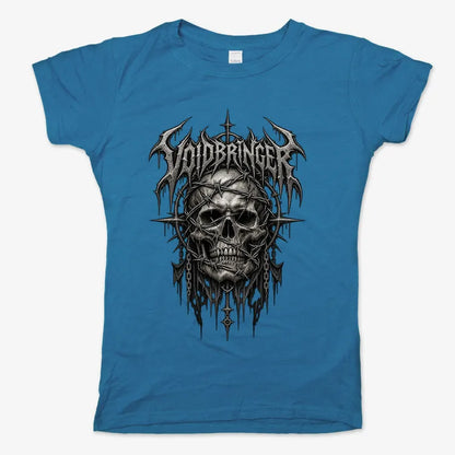 Thrash Legends Skull Battle Jacket Tee-Women's T-Shirt-Sky Blue