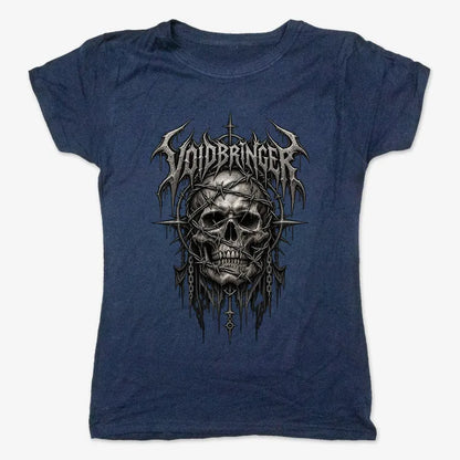 Thrash Legends Skull Battle Jacket Tee-Women's T-Shirt-True Navy