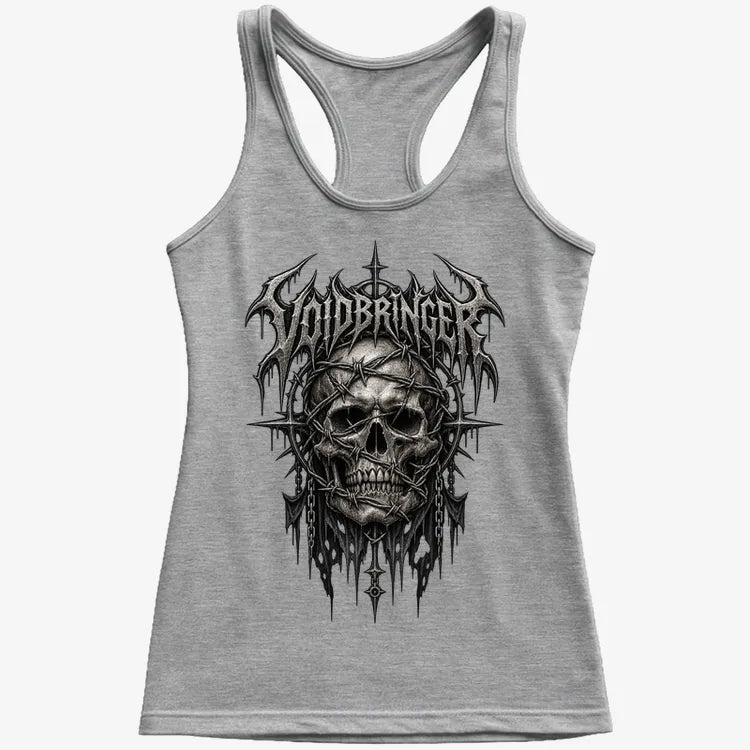 Thrash Legends Skull Battle Jacket Tee-Women's Tank Top-Gray Granite