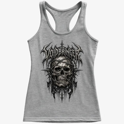 Thrash Legends Skull Battle Jacket Tee-Women's Tank Top-Gray Granite