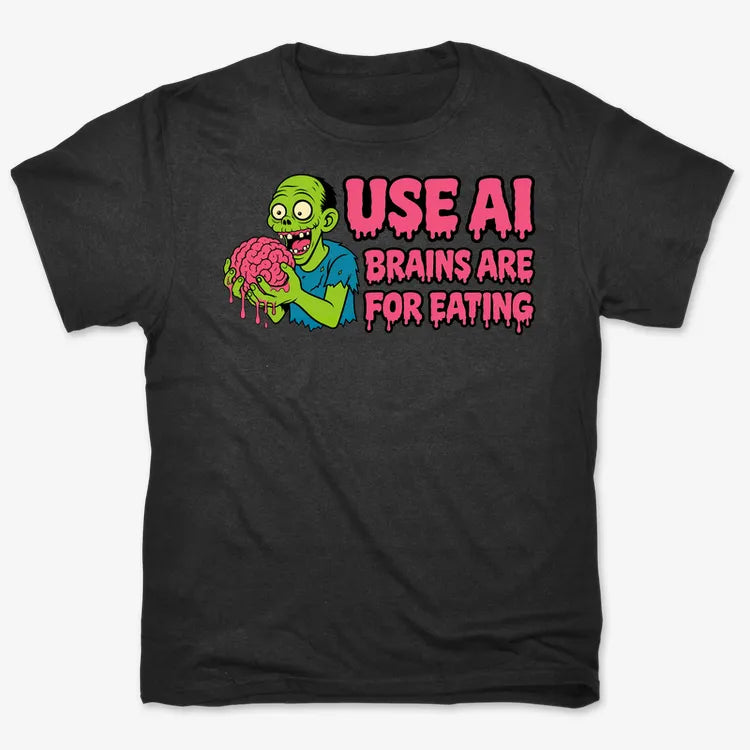 Use AI Brains Are For Eating Zombie Graphic-Men's T-Shirt-Black