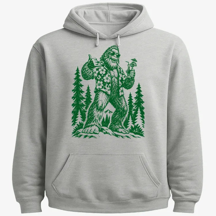 Vacay Bigfoot Among the Trees-Hoodie-Gray Heather