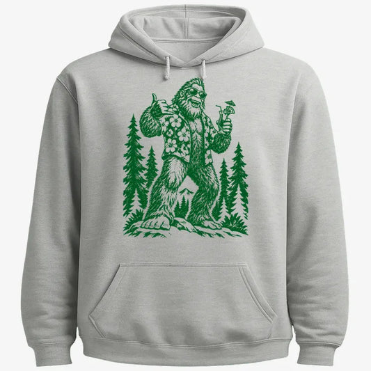Vacay Bigfoot Among the Trees-Hoodie-Gray Heather