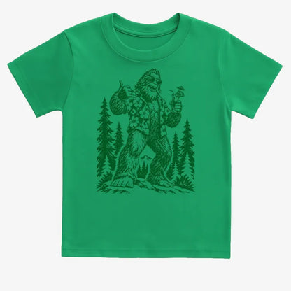 Vacay Bigfoot Among the Trees-Kids T-Shirt-Green
