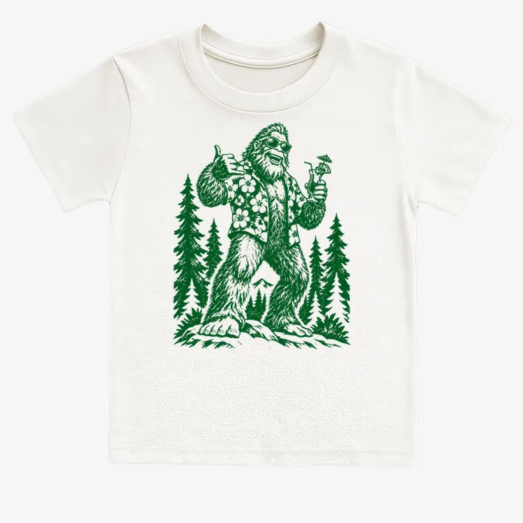 Vacay Bigfoot Among the Trees-Kids T-Shirt-White