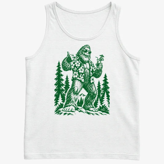 Vacay Bigfoot Among the Trees-Men's Tank Top-White