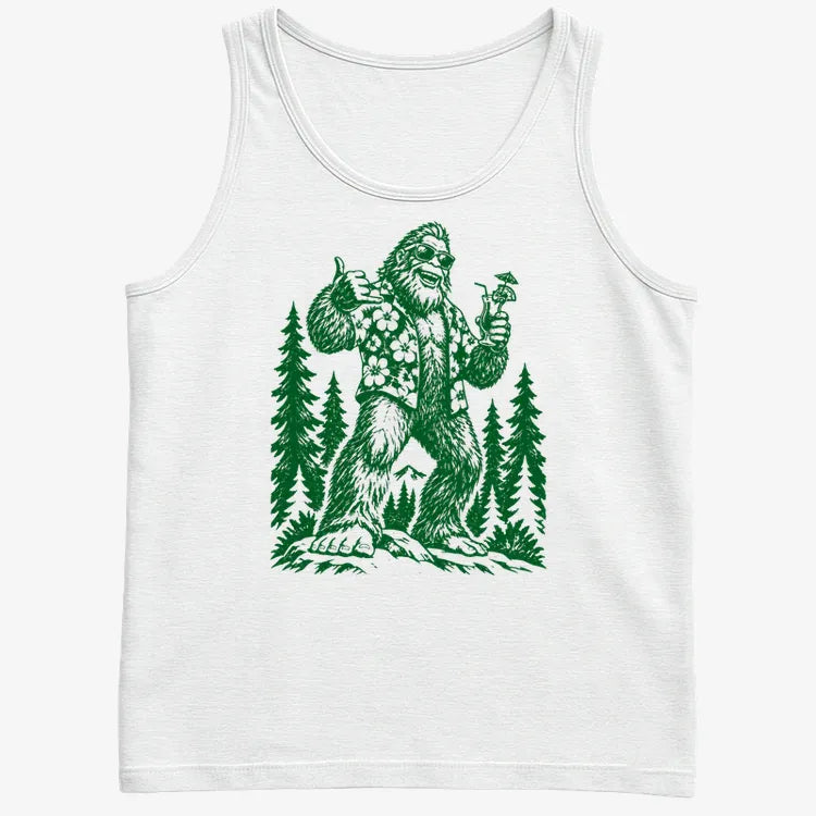 Vacay Bigfoot Among the Trees-Men's Tank Top-White