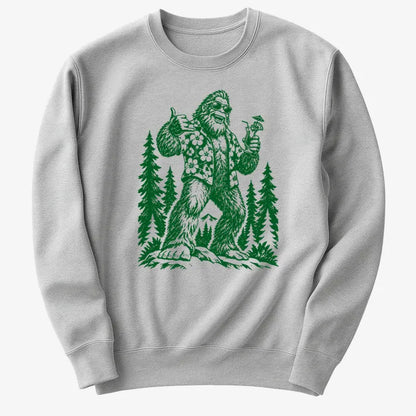 Vacay Bigfoot Among the Trees-Sweatshirt-Gray Heather