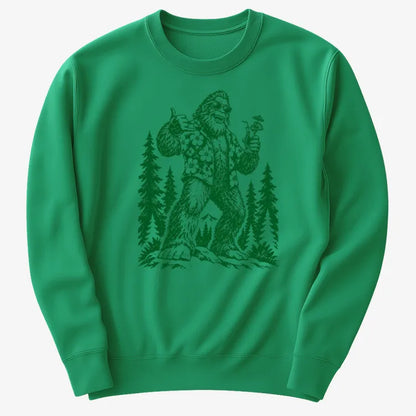 Vacay Bigfoot Among the Trees-Sweatshirt-Green