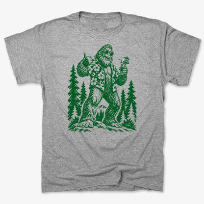 Vacay Bigfoot Among the Trees-Unisex Heavyweight T-Shirt-Heather Gray