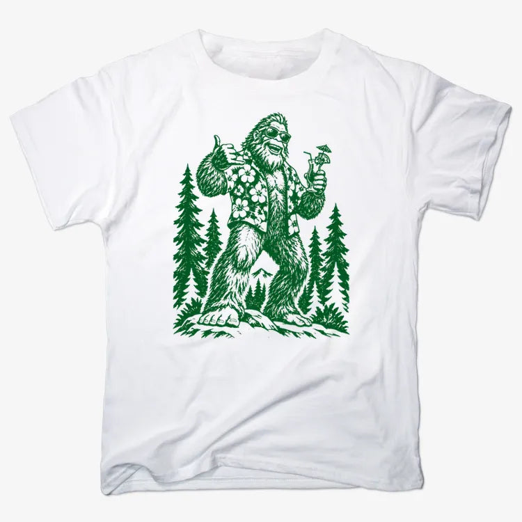 Vacay Bigfoot Among the Trees-Unisex Heavyweight T-Shirt-White